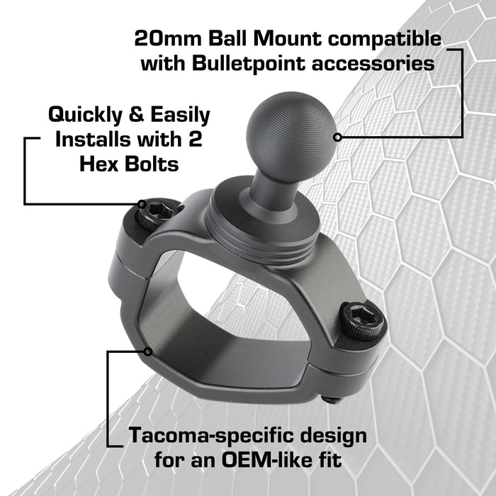 2024+ Toyota Tacoma & 2025+ 4Runner Passenger Side Grab Handle Mount with 20mm Ball