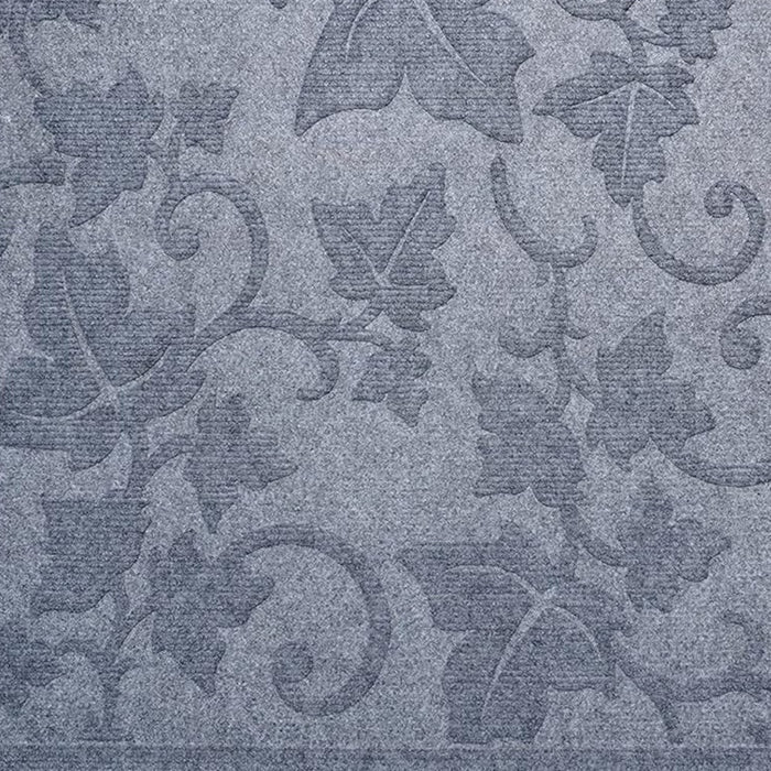 24" X 36" Light Gray Rubber Botanical Leaves Outdoor Door Mat