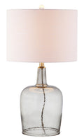 26" Clear Urn Table Lamp With Drum Shade