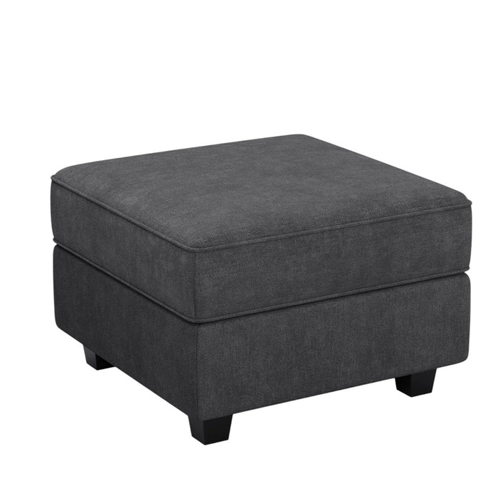 26" Gray And Black Polyester Blend Ottoman With Storage