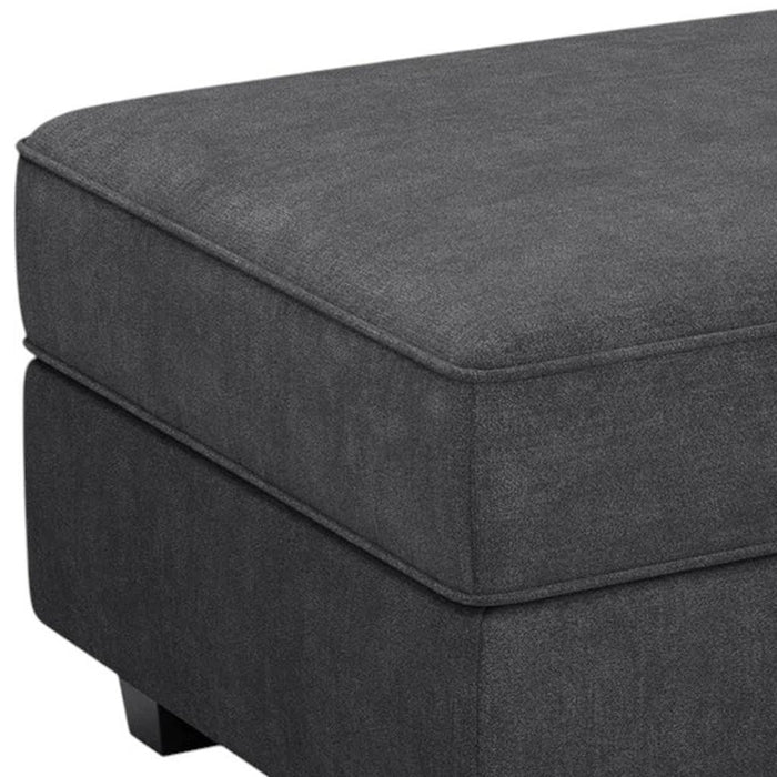 26" Gray And Black Polyester Blend Ottoman With Storage