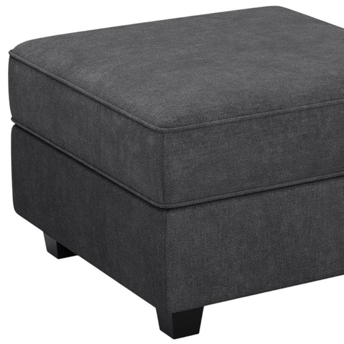 26" Gray And Black Polyester Blend Ottoman With Storage