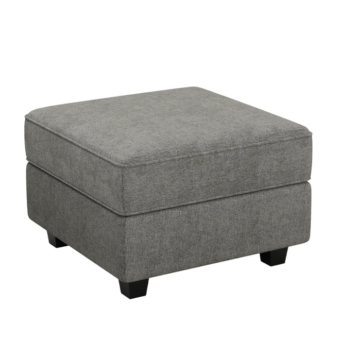 26" Light Gray And Black Polyester Blend Ottoman With Storage
