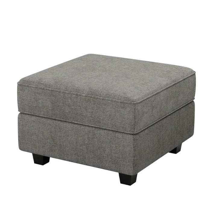 26" Light Gray And Black Polyester Blend Ottoman With Storage