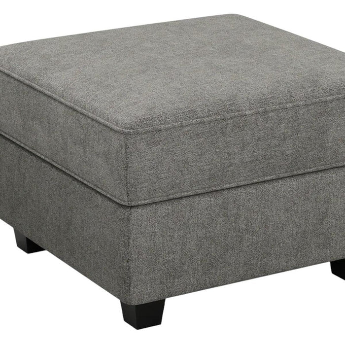 26" Light Gray And Black Polyester Blend Ottoman With Storage