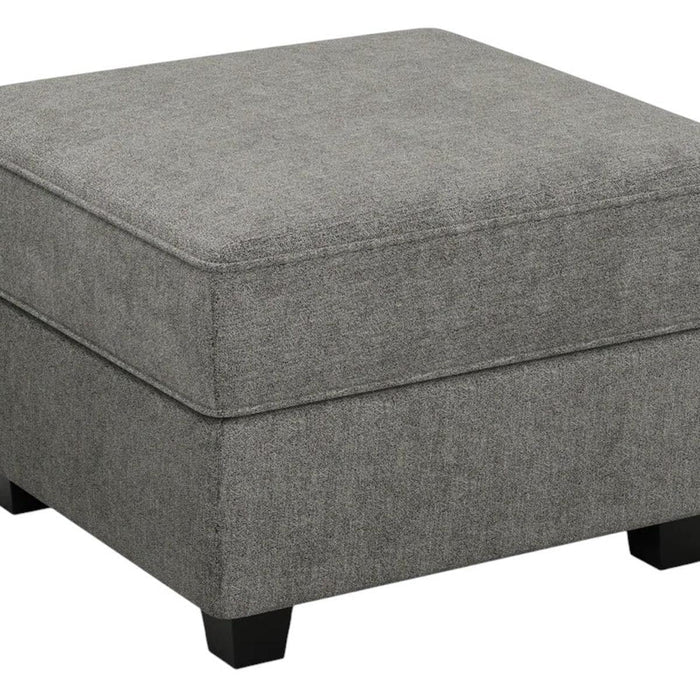 26" Light Gray And Black Polyester Blend Ottoman With Storage