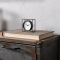 3" Black Distressed Metal Table Clock