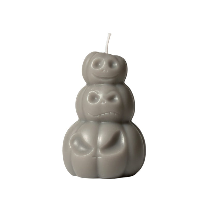 3" Gray Pumpkin And Apple Scented Dimensional Pumpkin Trio Soy Wax Candle