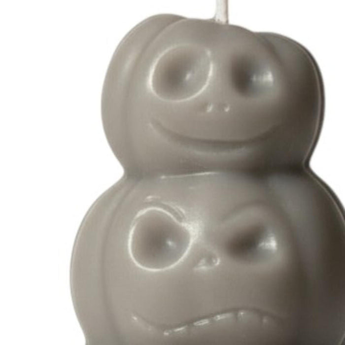 3" Gray Pumpkin And Apple Scented Dimensional Pumpkin Trio Soy Wax Candle