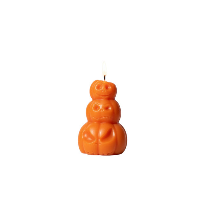 3" Orange Creamy Vanilla Scented Dimensional Pumpkin Trio Soy Wax Candle