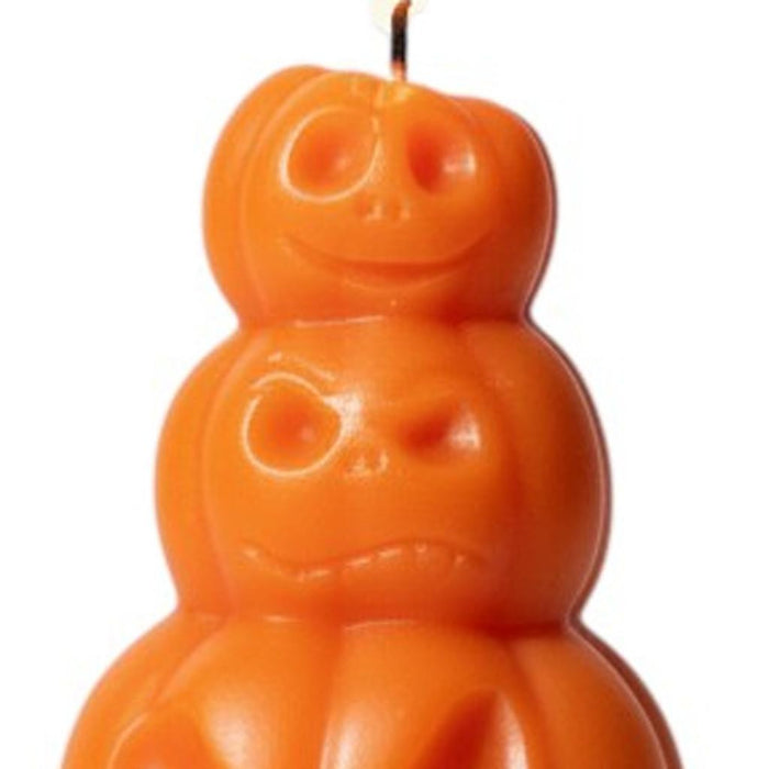 3" Orange Creamy Vanilla Scented Dimensional Pumpkin Trio Soy Wax Candle