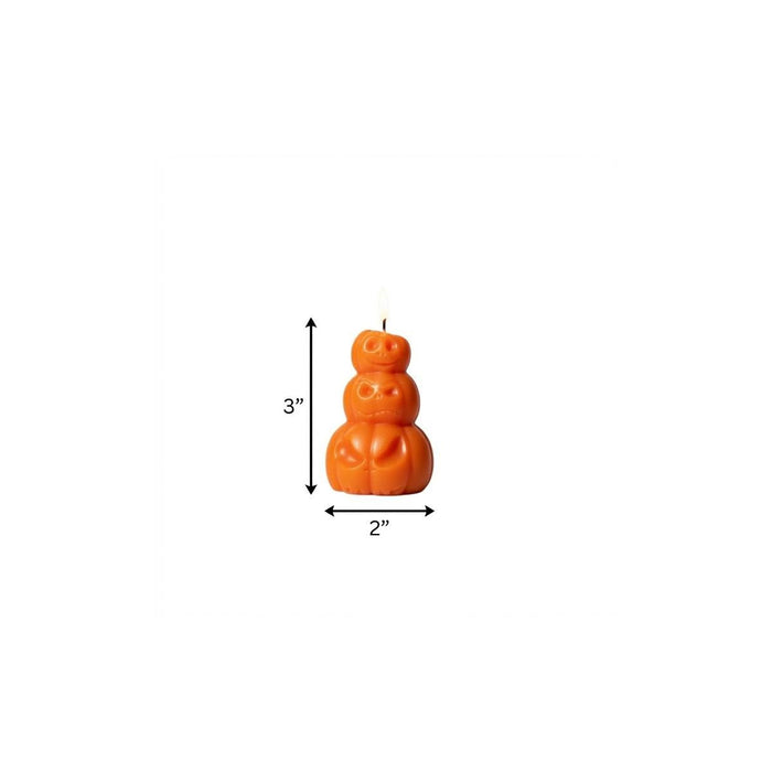 3" Orange Creamy Vanilla Scented Dimensional Pumpkin Trio Soy Wax Candle