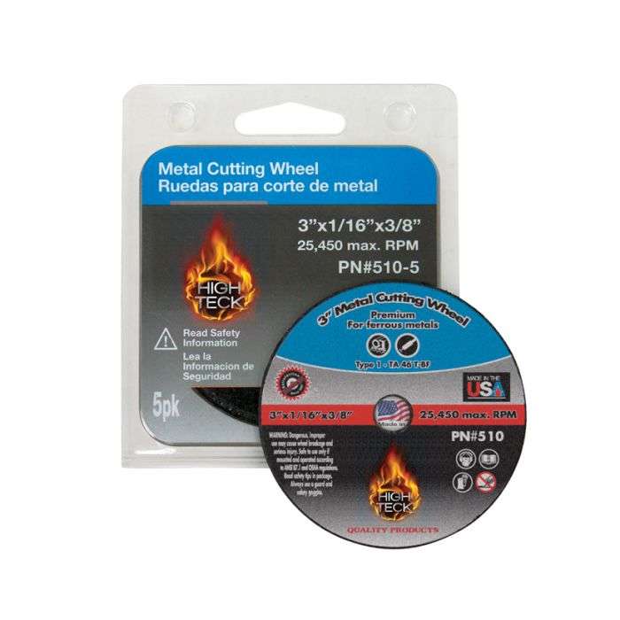 3" x 3/16" CUT-OFF WHEEL, 3/8" hole, 5 pk ---Eagle National Supply