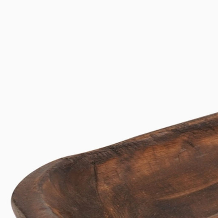 30" Brown Solid Wood Oval Dough Bowl