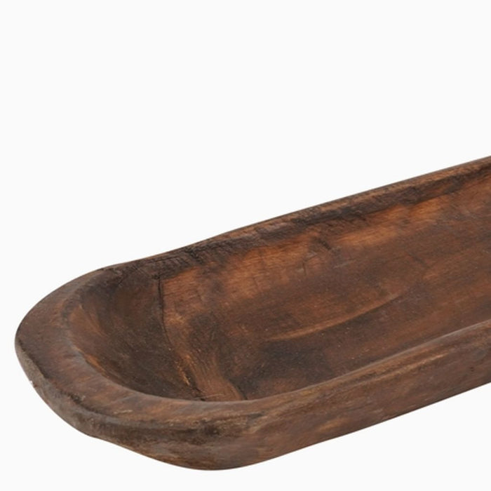 30" Brown Solid Wood Oval Dough Bowl