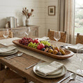 30" Natural Solid Wood Oval Dough Bowl