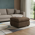 32" Brown and Black Corduroy Ottoman