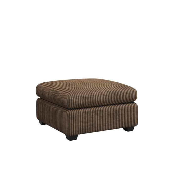 32" Brown and Black Corduroy Ottoman
