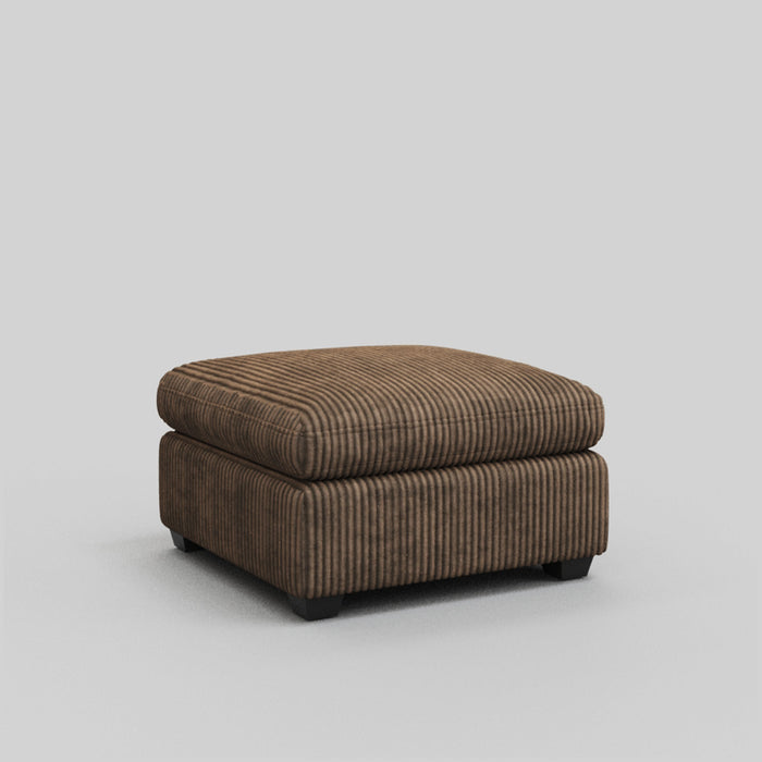 32" Brown and Black Corduroy Ottoman