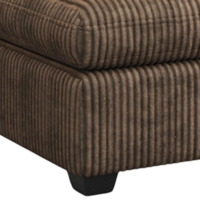 32" Brown and Black Corduroy Ottoman