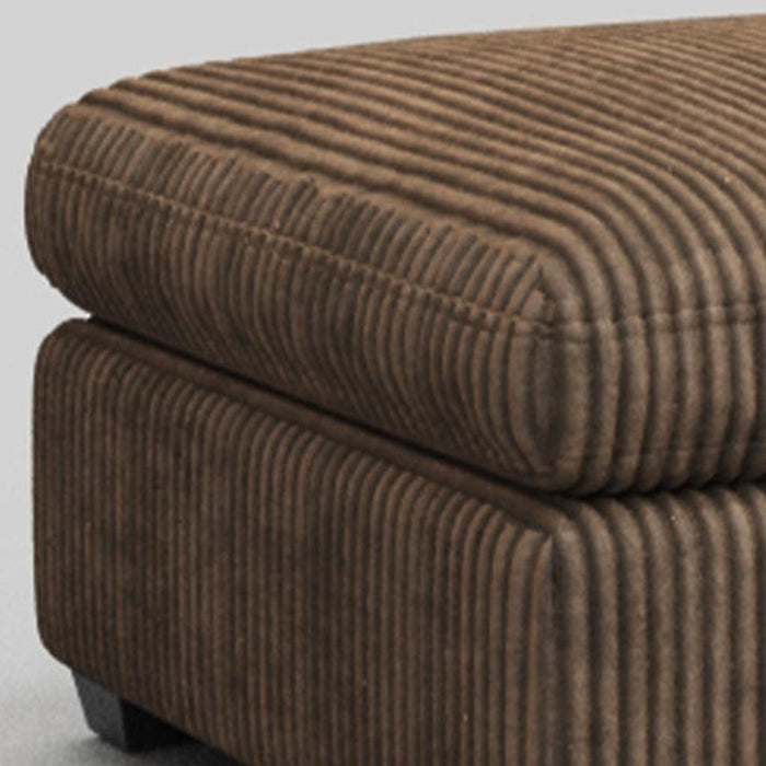 32" Brown and Black Corduroy Ottoman