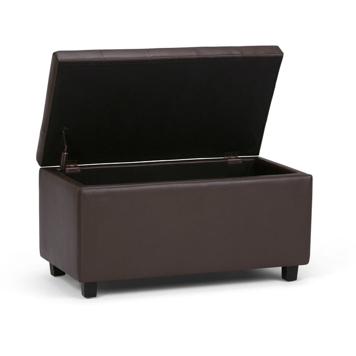 34" Chocolate And Dark Brown Tufted Ottoman With Storage