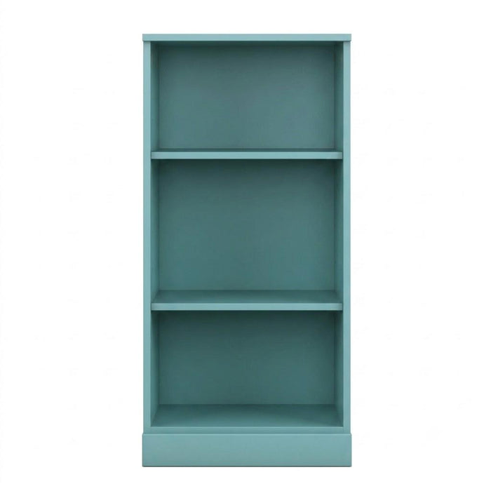 36" Aqua Solid Wood Adjustable Three Tier Library Bookcase