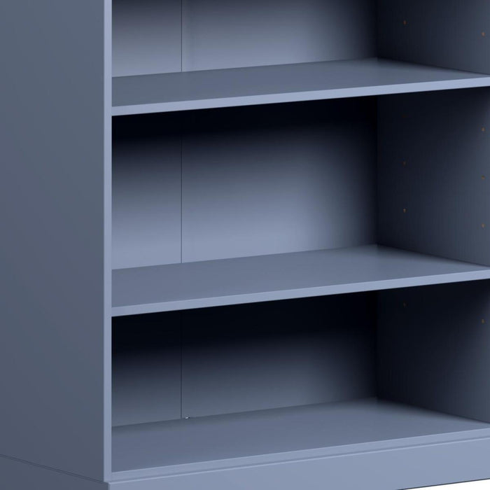 36" French Blue Solid Wood Adjustable Three Tier Library Bookcase