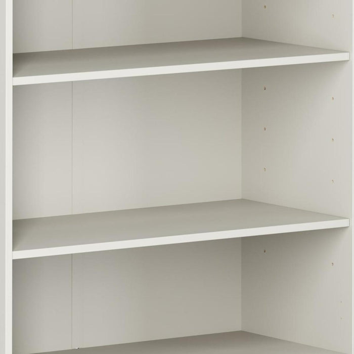 36" Off White Solid Wood Adjustable Three Tier Library Bookcase