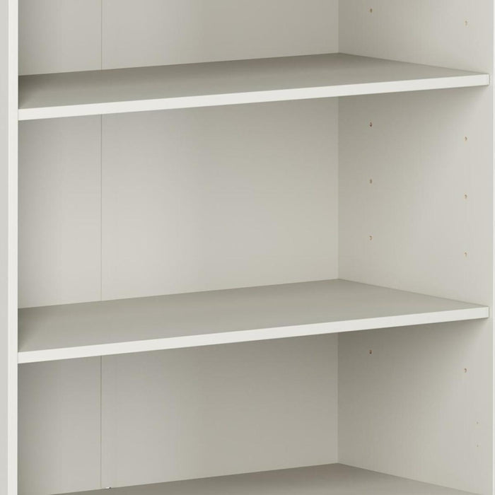 36" Off White Solid Wood Adjustable Three Tier Library Bookcase
