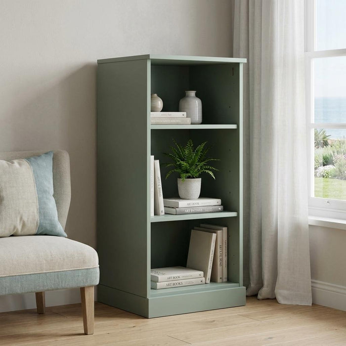 36" Sage Solid Wood Adjustable Three Tier Library Bookcase