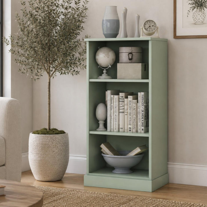 36" Sage Solid Wood Adjustable Three Tier Library Bookcase