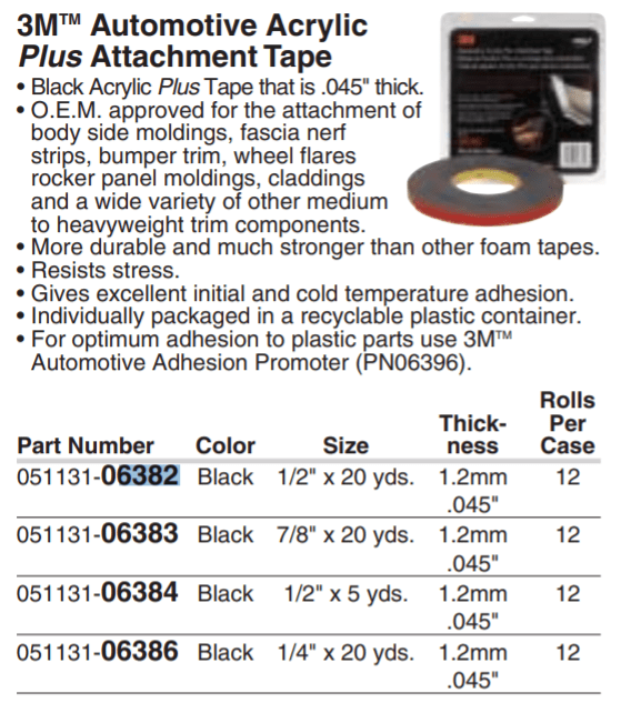 3M™ 6383 7/8 in Black Attachment Tape -6383---Eagle National Supply