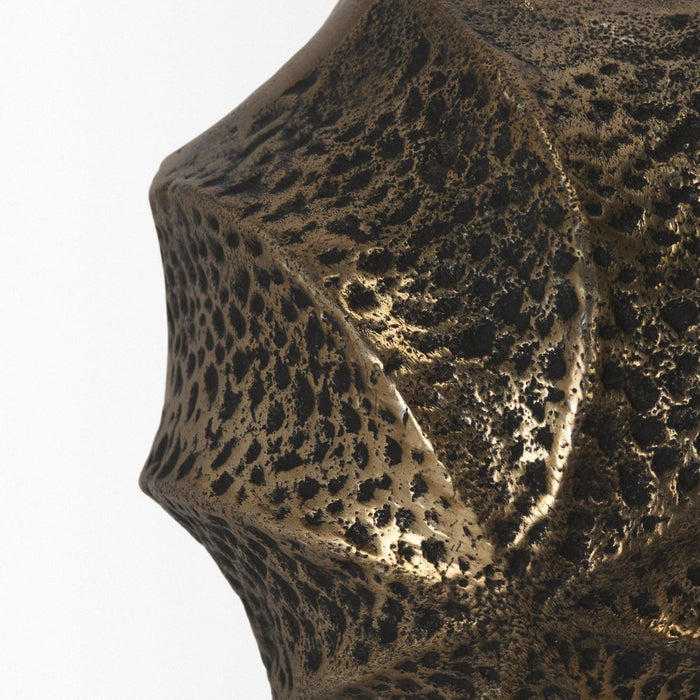 4" Antiqued Gold Metal Sphere Tabletop Sculpture