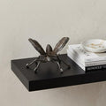 4" Black Cast Iron Butterfly Hand Painted Tabletop Sculpture