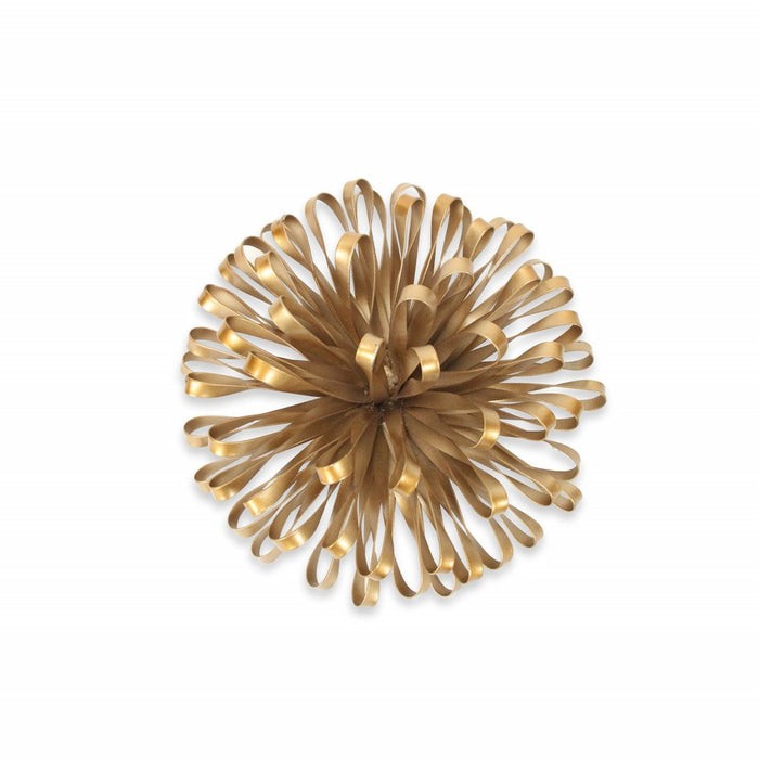 4" Gold Metal Abstract Bloom Painted Sculpture