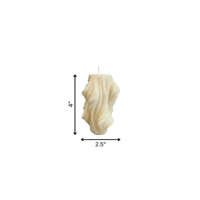 4" White Day at the Spa Scented Dimensional Twist Candle