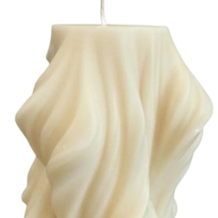 4" White Lavender And Sage Scented Dimensional Twist Candle
