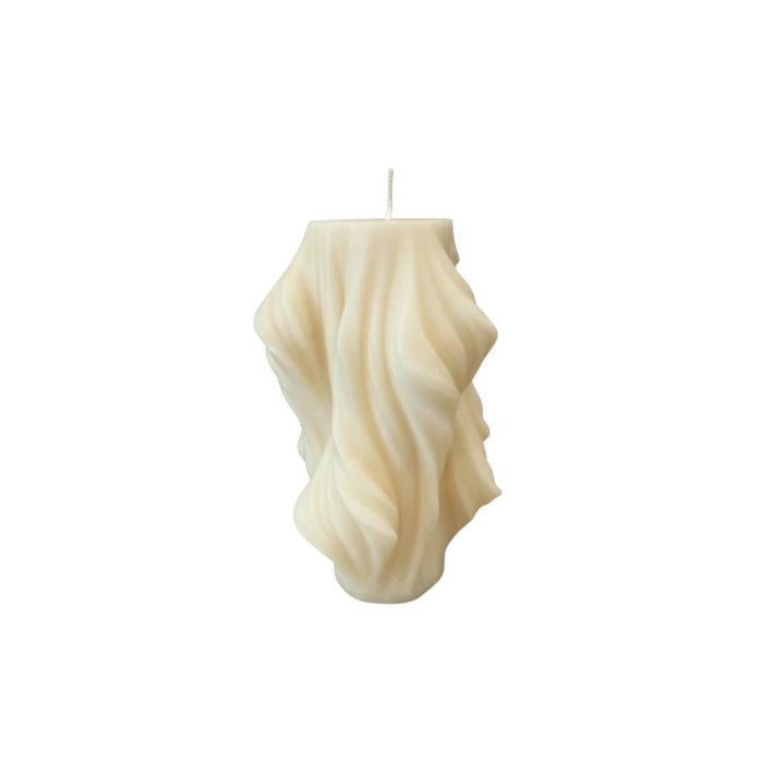 4" White Orchid And Sea Salt Scented Dimensional Twist Candle