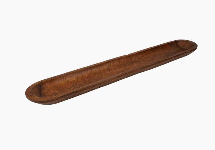 40" Brown Solid Wood Oval Dough Bowl