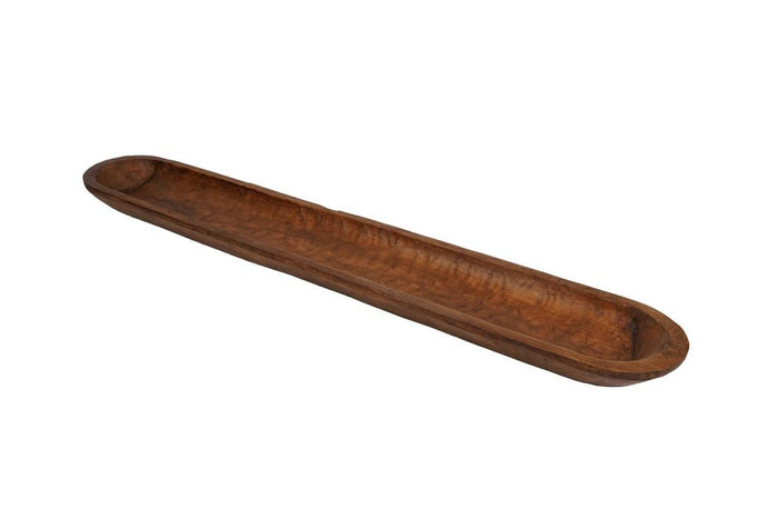40" Natural Solid Wood Oval Dough Bowl