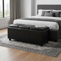42" Black And Dark Brown Ottoman With Storage