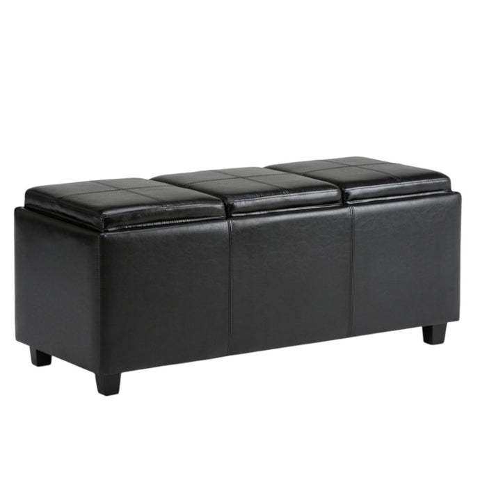 42" Black And Dark Brown Ottoman With Storage