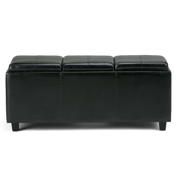 42" Black And Dark Brown Ottoman With Storage