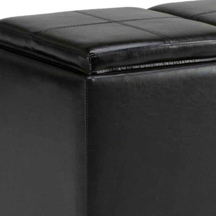 42" Black And Dark Brown Ottoman With Storage