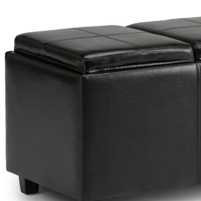 42" Black And Dark Brown Ottoman With Storage