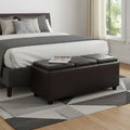 42" Brown And Dark Brown Ottoman With Storage