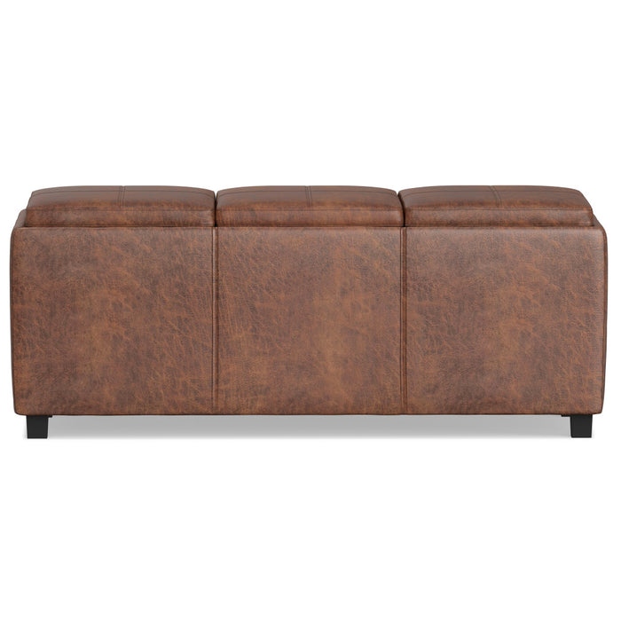 42" Brown And Dark Brown Ottoman With Storage