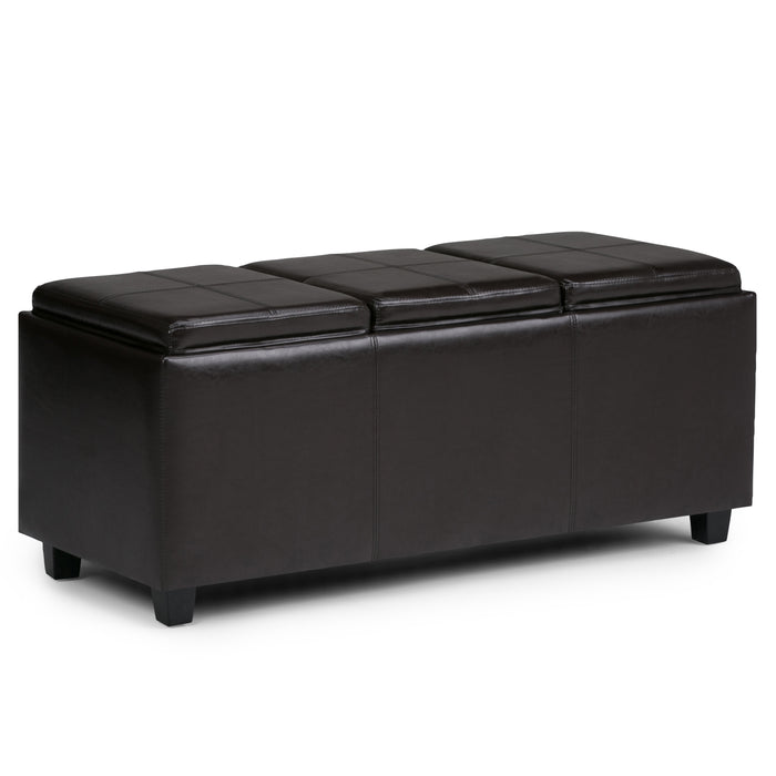 42" Brown And Dark Brown Ottoman With Storage