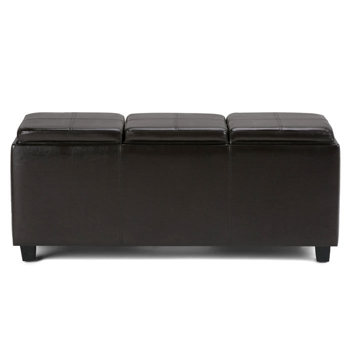 42" Brown And Dark Brown Ottoman With Storage